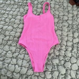 Aerie Pink Crinkle One Piece